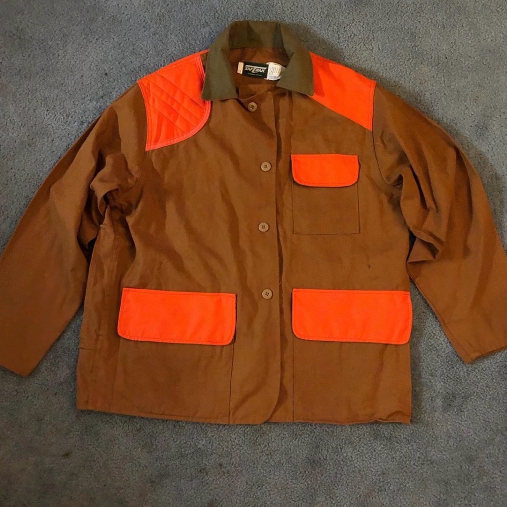 Brown Jacket with Orange Accents
